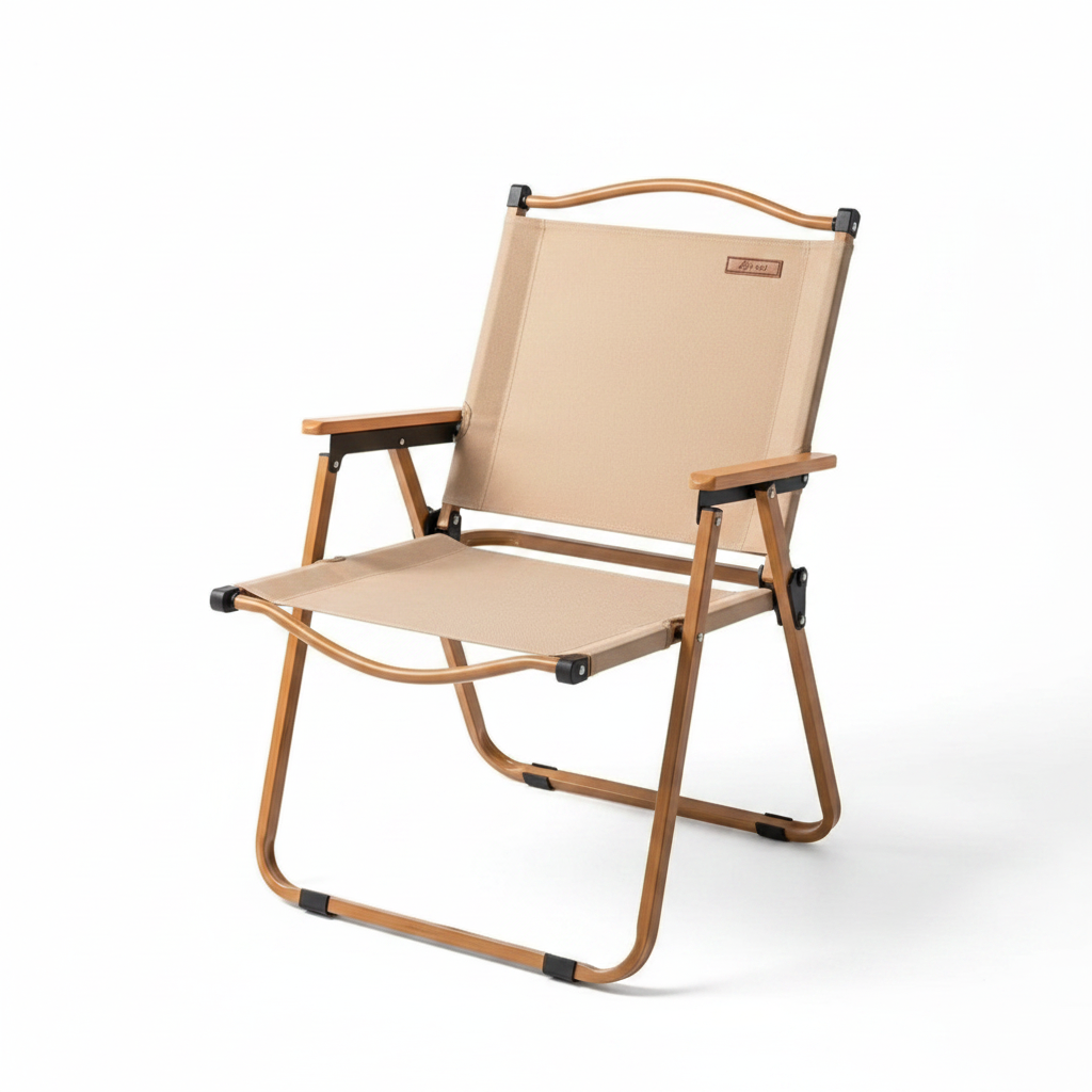 Foldable camping chair white background