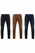 Black, brown, and navy V9 Star Jeans shown full length on a white background