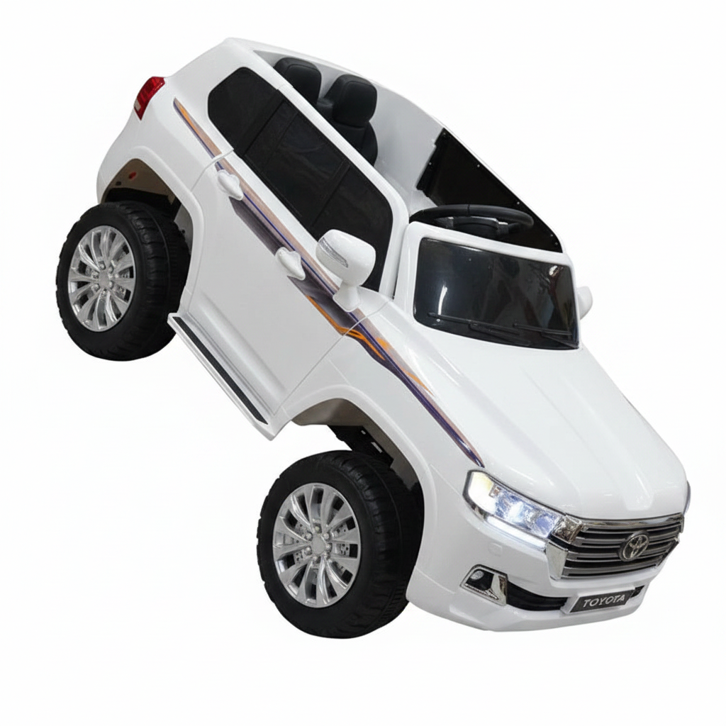Kids Electric Ride-On SUV Large White - White Background