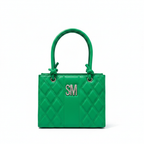 SM Quilted Mini Tote Green - White Background Studio Shot