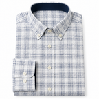 X-Factor White Navy Plaid Formal Shirt white background