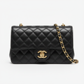 Black Double Flap Quilted Bag