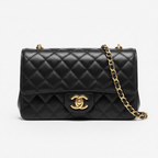 Black Double Flap Quilted Bag