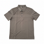 Khaki Palm Print Polo - white background
