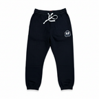 Black Graphic Jogger Sweatpants - White Background