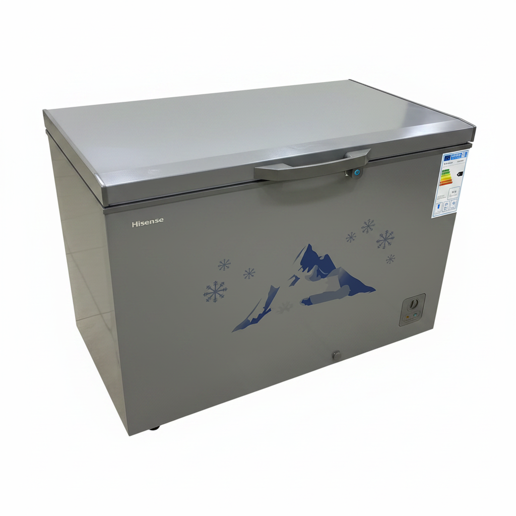 Hisense 400L Chest Freezer Silver Grey - White Background