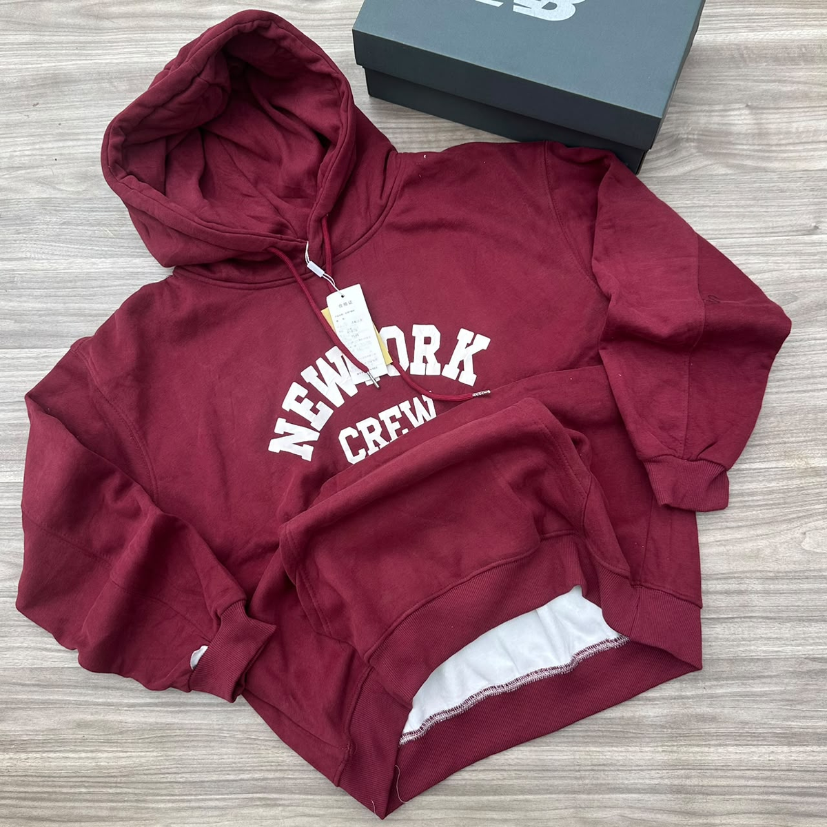 New York Crew Hoodie Maroon - product shot