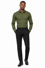 X-Factor Olive Green Formal Shirt lifestyle