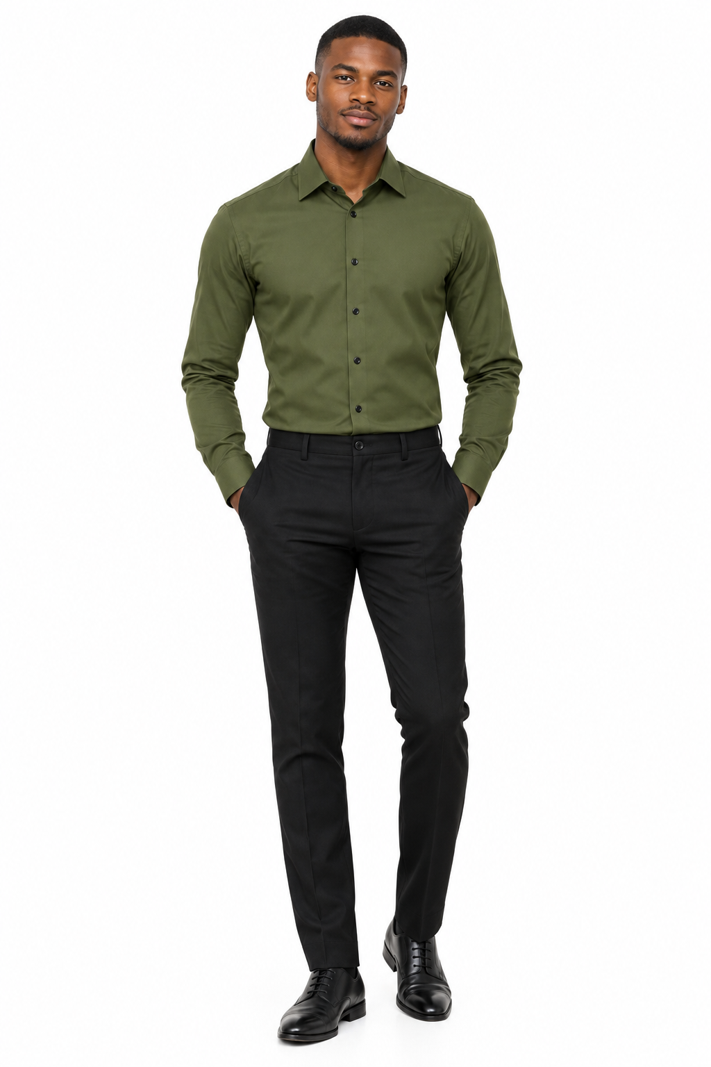 X-Factor Olive Green Formal Shirt lifestyle