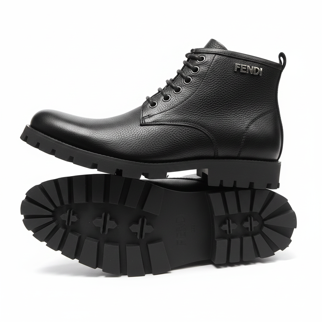 Fendi Men's Ankle Boots – top & sole white background v2