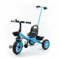 Happy Baby Kids Tricycle blue with parent push handle