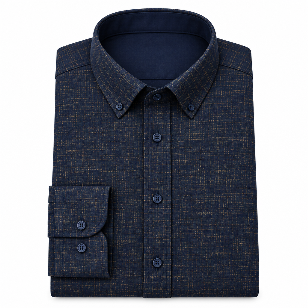 X-Factor Navy Texture Formal Shirt white background