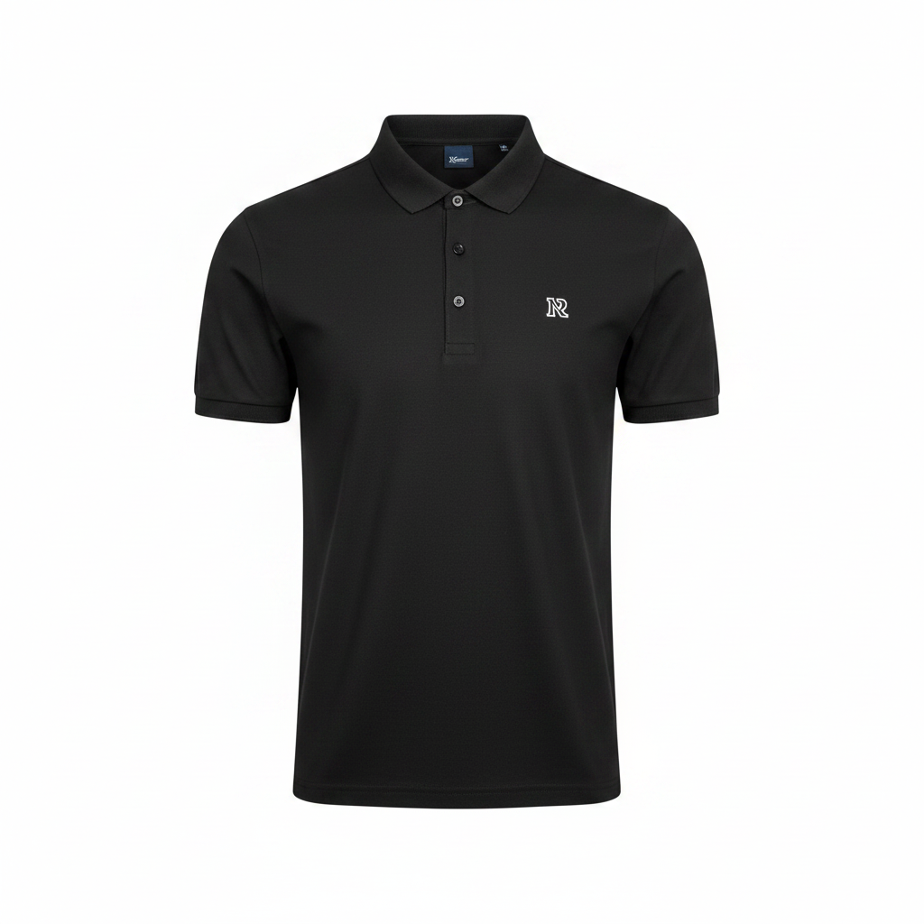 Men's Premium Polo Shirt Black - white background