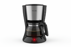 Philips coffee maker with aroma twister black stainless steel white background