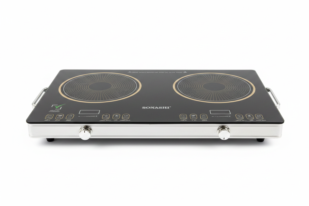 Sonashi Double Burner Infrared Cooktop black