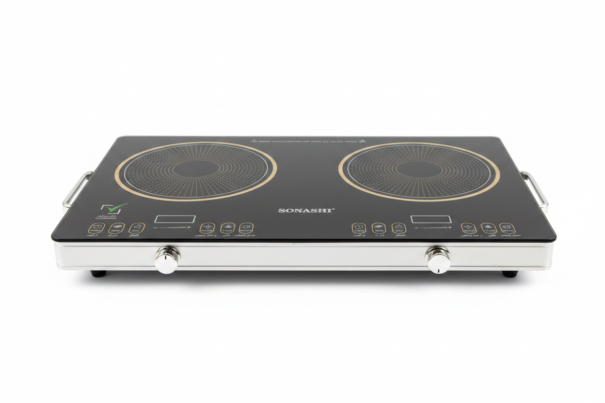 Sonashi Double Burner Infrared Cooktop black