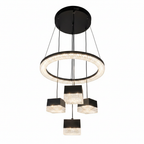 DL-0034 LED crystal ring chandelier - clean white background render