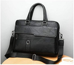 Original black briefcase bag with twin handles and adjustable shoulder strap