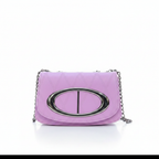 Purple Quilted Chain Crossbody Bag