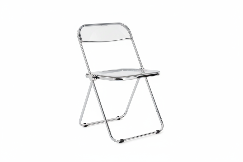Crystal Clear Folding Chair - white background