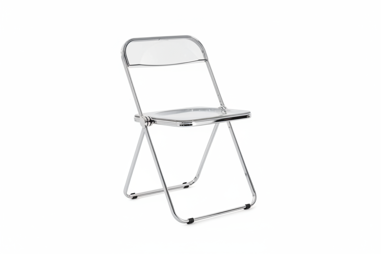 Crystal Clear Folding Chair - white background