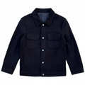 Men's Fendi black corduroy snap button jacket on white background
