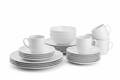 24-Piece Classic White Ceramic Dinner Set on white background