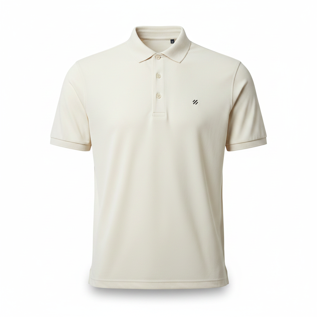 Men's Premium Polo Shirt Cream - white background