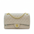 Grey Stone Double Flap Quilted Bag