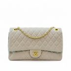 Grey Stone Double Flap Quilted Bag