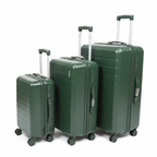 Green Set of 3 Pcs Plastic Rubber Travel Bags side view