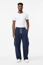 Navy Blue Cargo Sweatpants - Lifestyle