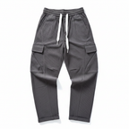 Charcoal Corduroy Cargo Pants - White Background