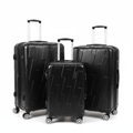 Black Hardshell Luggage Set - White Background