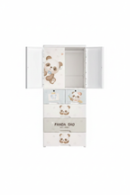 Kids Wardrobe Panda Dad White Pink - Studio Shot