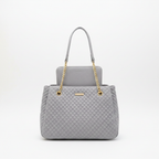 Chrisrosy Grey 2pc Quilted Tote Bag Set