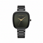 Hannah Martin Square Watch Gunmetal Black on white background