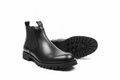 Men's Black Leather Chelsea Boots on white background