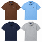 HandSome Type Men's Solid Polo Shirt flat lay white background