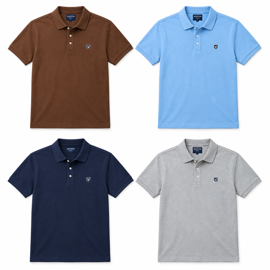 HandSome Type Men's Solid Polo Shirt flat lay white background