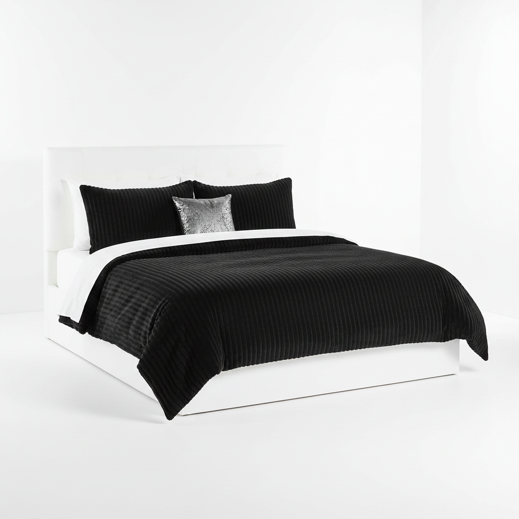 Black Velvet 4pc Duvet Set 5x6