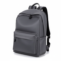 Grey PU Leather Backpack - White Background