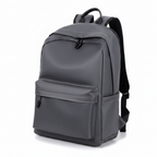 Grey PU Leather Backpack - White Background