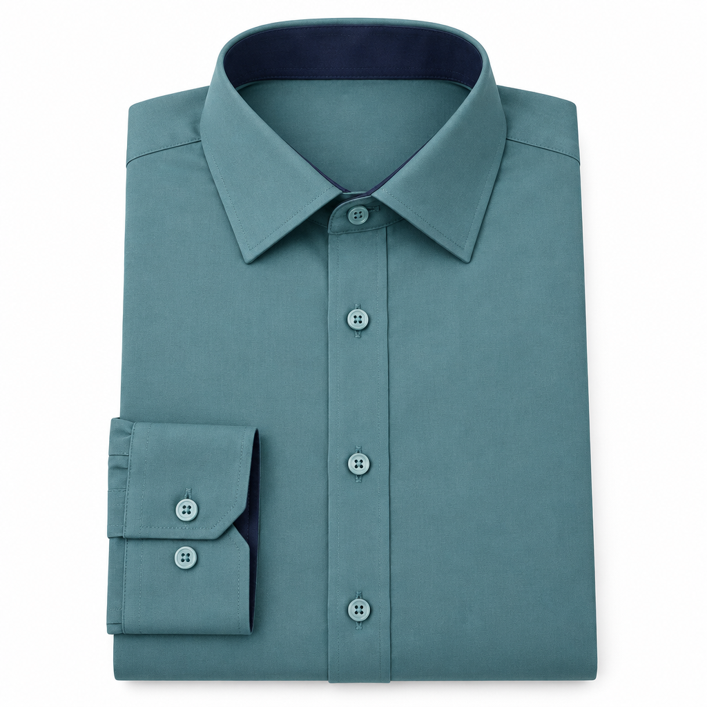 X-Factor Dusty Teal Formal Shirt white background