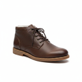 Men's Dark Brown Pebbled Leather Ankle Boot