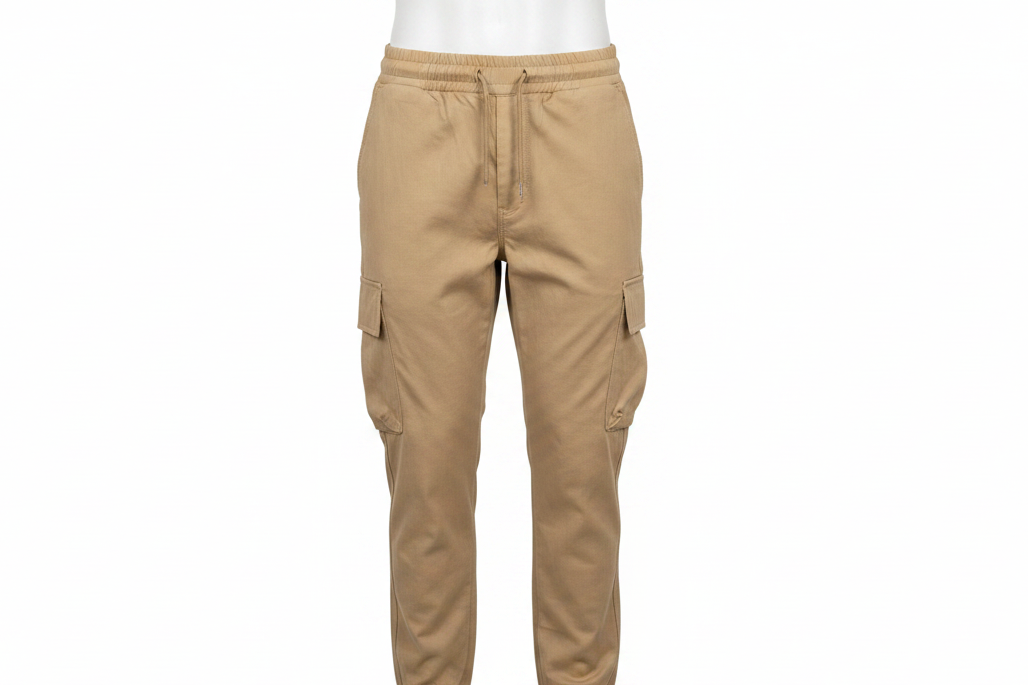 Men's Tan Cargo Pants – white background product shot
