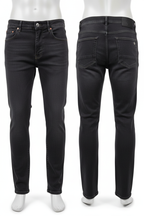 Men's charcoal grey denim jeans full body white background