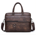 Original photo of brown Jeep briefcase with shoulder strap