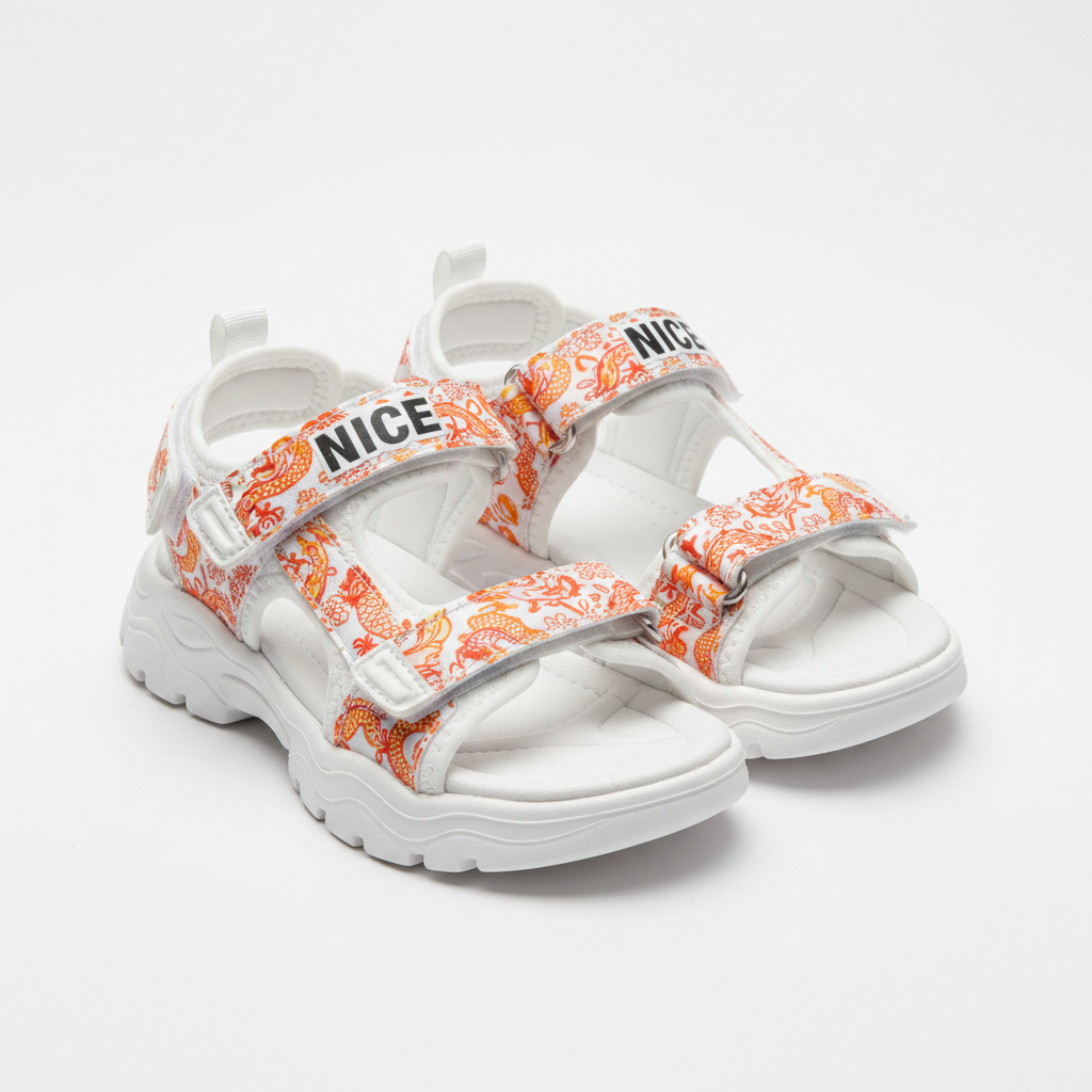 Kids NICE Sport Sandals White - White Background