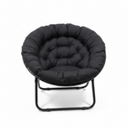 Cozy Oversized Saucer Chair black on white background